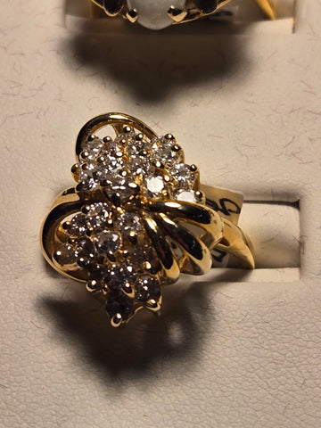 Ring - 14K Gold - 1.3 ct Diamond H VS2 - 6 g