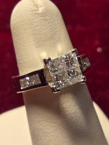 Ring - 14K White Gold 2 ct Diamond H SI1 - 5.6 g