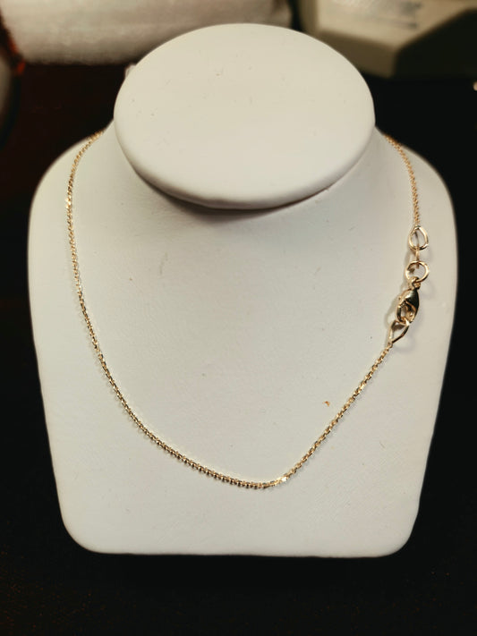 14K Gold Diamond Cut Cable Chain Necklace 20" 1.4g