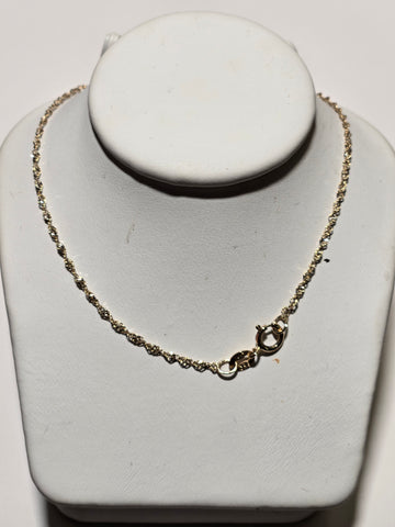 22in 1mm Singapore Necklace - 14K Gold - 1.4 g