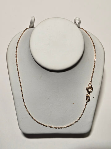 30in 0.7mm Diamond Cut Cable Necklace - 14K Gold - 2.9 g
