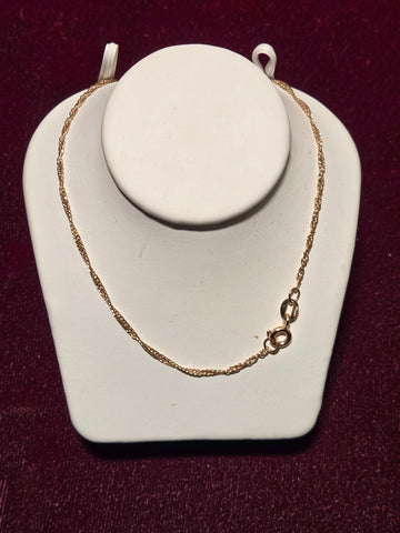 18in 1.1mm Singapore Necklace - 14K Gold - 2.5 g
