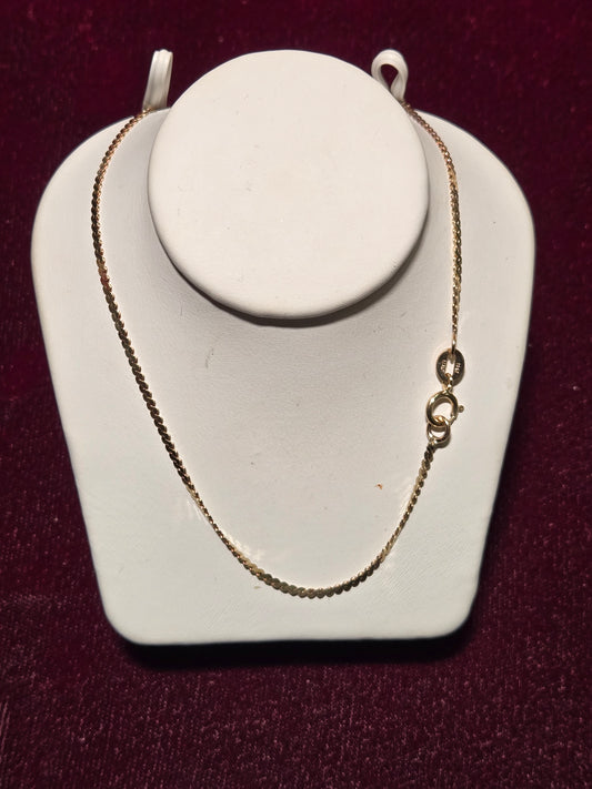 14K Gold Serpentine Chain Necklace 20" 3.8g