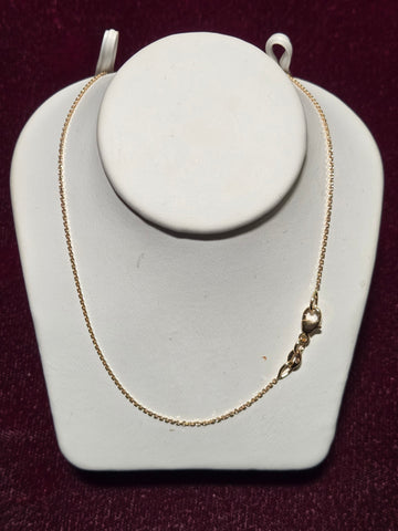18in 0.5mm Diamond Cut Cable Necklace - 14K Gold - 1.4 g