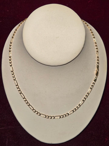 20in 18mm Flat Figaro Necklace - 14K Gold - 6.9 g