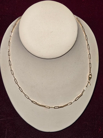 18in 3mm Open Link Cable Necklace - 14K Gold - 4.6 g