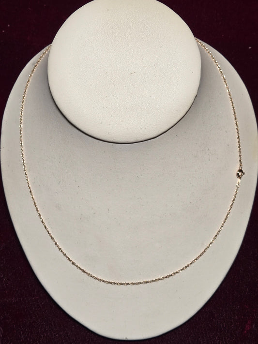 10K Gold Singapore Chain Necklace 18" 2.1g