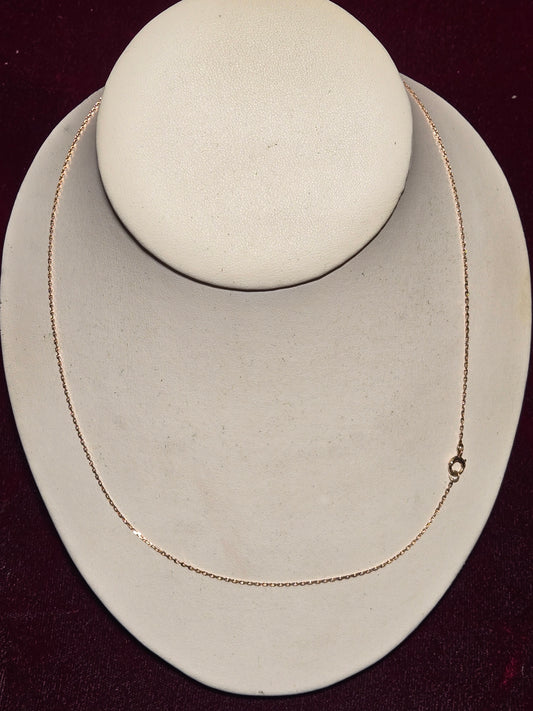 14K Gold Cable Chain Necklace 18" 1.8g