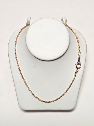 18in 1.3mm Spiga Chain Necklace - 14K Gold - 3.8 g