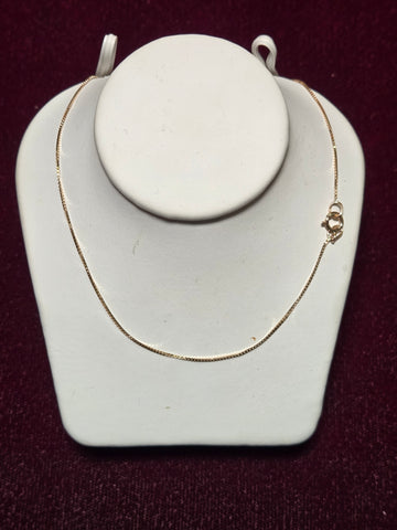 18in 0.5mm Box Chain Necklace - 14K Gold - 1.2 g