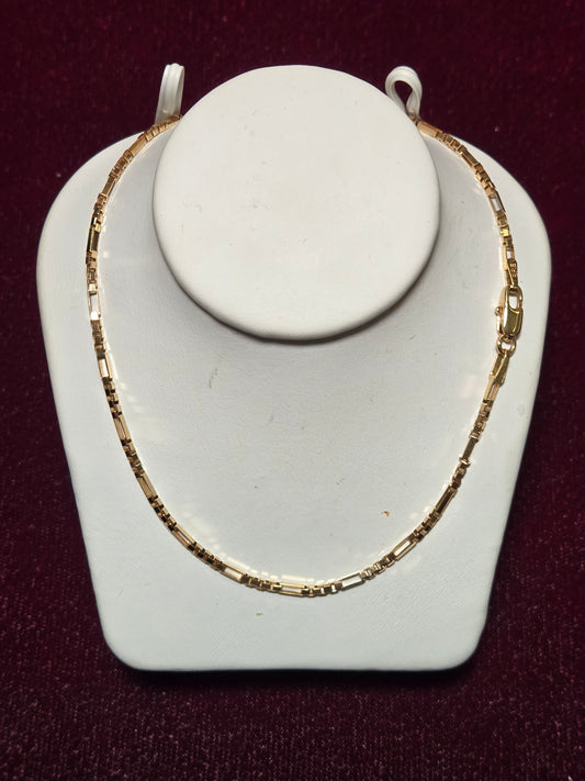 14K Gold Figaro Box Chain Necklace 16" 4g