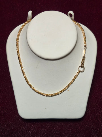 16in 1.5mm Spiga Chain Necklace - 14K Gold - 5.5 g