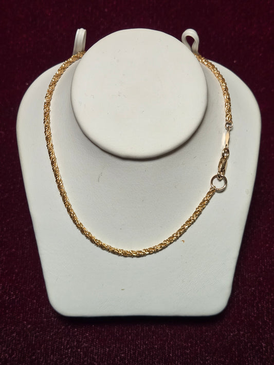 14K Gold Spiga Chain Necklace 16" 5.5g