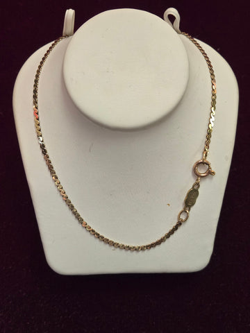 25in 1.4mm Serpentine Chain Necklace - 14K Gold - 6.4 g