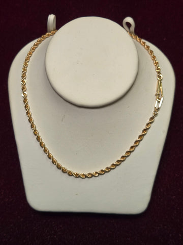 16in 1.5mm Rope Chain Necklace - 14K Gold - 7 g