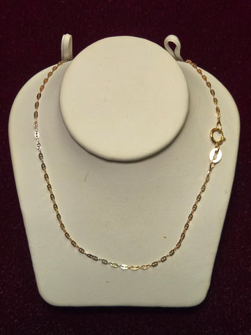 20in 1mm Crisscross Chain Necklace - 14K Gold - 1.7 g