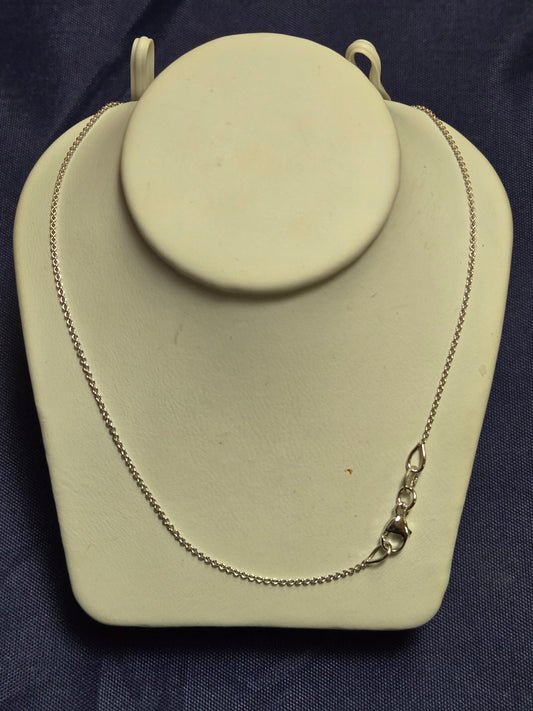 18K White Gold Cable Chain Necklace 20" 1.9g