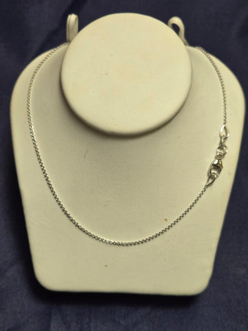18K White Gold Cable Chain Necklace 20" 1.9g