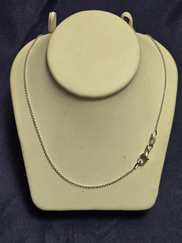 18K White Gold Cable Chain Necklace 20" 1.9g
