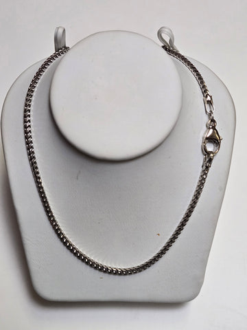 18K White Gold Franco Chain Necklace 17.5" 10.9g