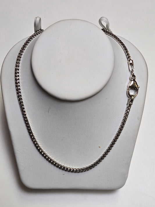 18K White Gold Franco Chain Necklace 17.5" 10.9g