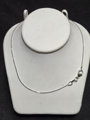 18K White Gold Diamond Cut Cable Chain Necklace 20" 1.8g