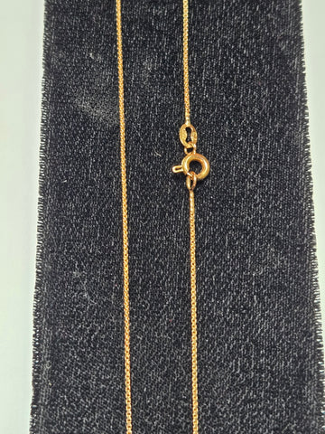 18K Gold Box Chain Necklace 18" 2.5g