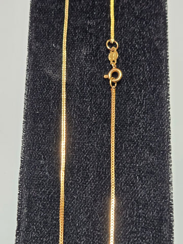 18K Gold Diamond Cut Foxtail Chain Necklace 13" 3.4g
