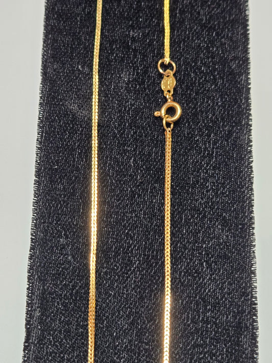 18K Gold Diamond Cut Foxtail Chain Necklace 13" 3.4g