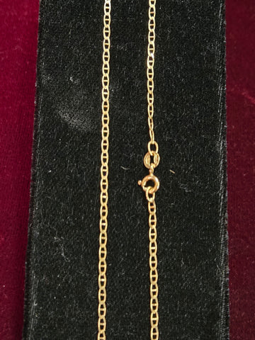 18K Gold Flat Anchor Chain Necklace 15.5" 2.7g
