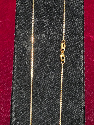 18K Gold Diamond Cut Cable Chain Necklace 20" 2.4g