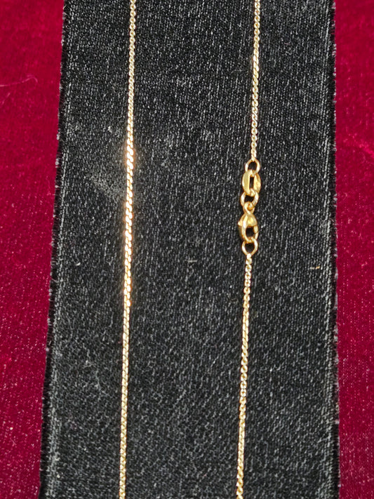 18K Gold Diamond Cut Cable Chain Necklace 20" 2.4g