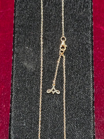 18K Gold Diamond Cut Cable Chain Necklace 16" 1.9g