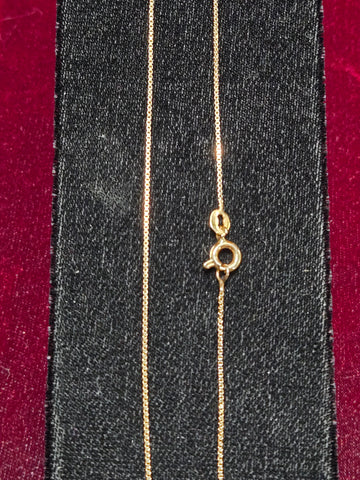 18K Gold Box Chain Necklace 16" 2g