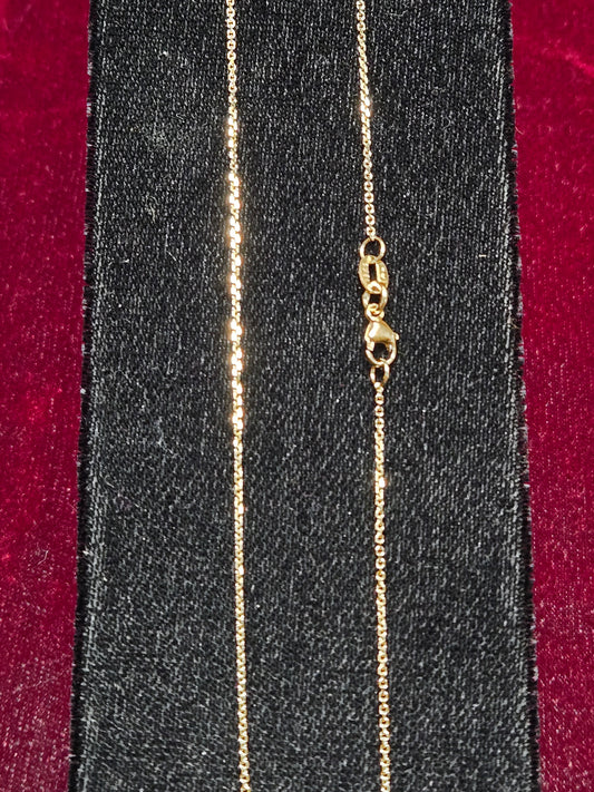 18in 0.7mm Diamond Cut Cable Necklace - 18K - 2.1 g