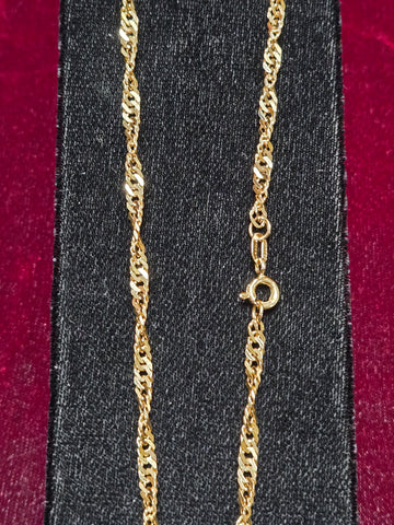18K Gold Singapore Chain Necklace 23" 13.3g