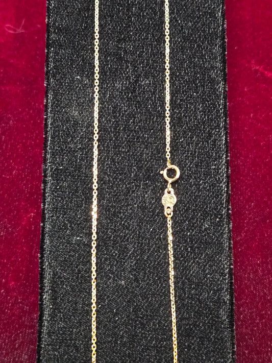 17in 0.7mm Diamond Cut Cable Necklace - 18K - 1.7 g