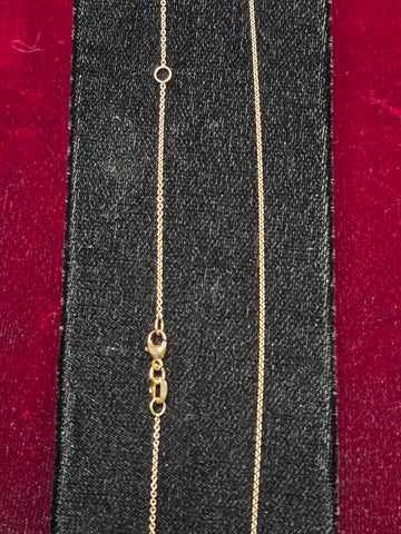 18K Gold Cable Chain Necklace 18" 2.3g