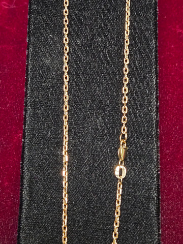 18K Gold Diamond Cut Cable Chain Necklace 25.5" 9.6g