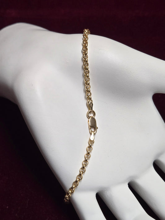 14K Gold Rolo Chain Bracelet 8" 1.6g