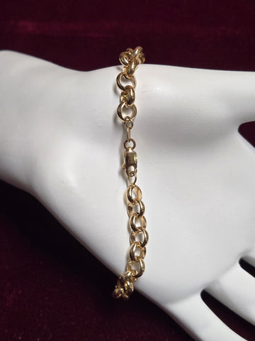 18K Gold Rolo Chain Bracelet 7" 3g