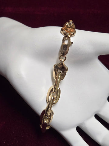 14K Gold Cable Chain Bracelet 7.25" 13.1g