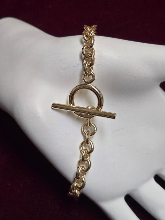 14K Gold Cable Chain Bracelet 7.5" 19.4g