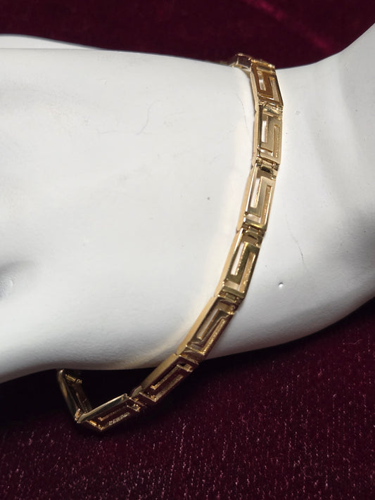 14K Gold Hinge Link Chain Bracelet 7.5" 7.1g