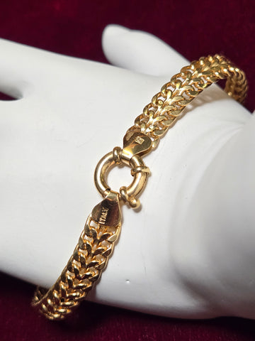 14K Gold Bismark Chain Bracelet 7.5" 7.6g