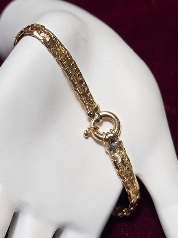 14K Gold C Link Chain Bracelet 7.5" 4.7g