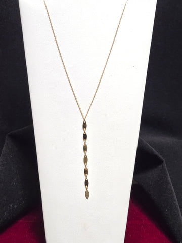 18K Gold Diamond Cut Cable Chain Y-Drop Necklace 18" 2.4g