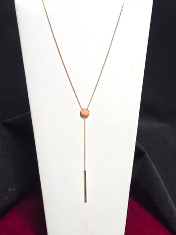 14K Gold Diamond Cut Cable Chain Y-Drop Necklace 18" 2.5g