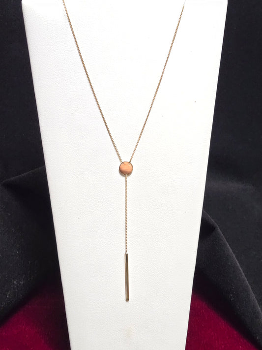 14K Gold Diamond Cut Cable Chain Y-Drop Necklace 18" 2.5g