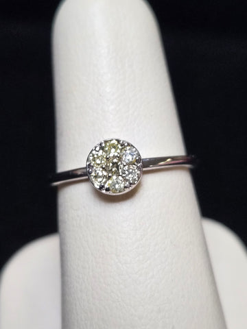 14K White Gold Stackable Ring 0.22ct Round-Cut Diamond 1.9g